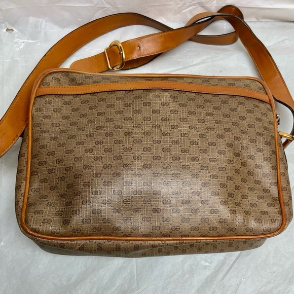 Vintage Gucci Tan Coated Canvas Shoulder-Crossbody 19.5in x 7.5in x 3In - Picture 6 of 11